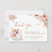 リトルカボチャ秋フローラベビーシャワー サンキューカード (正面)