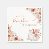 リトルカボチャ秋フローラベビーシャワー スタンダードカクテルナプキン (正面)