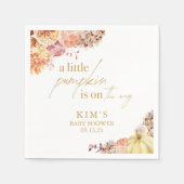 リトルカボチャ秋フローラベビーシャワー スタンダードカクテルナプキン (正面)