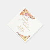 リトルカボチャ秋フローラベビーシャワー スタンダードカクテルナプキン (角)