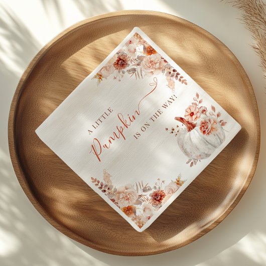 リトルカボチャ秋フローラベビーシャワー スタンダードカクテルナプキン