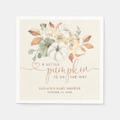 リトルカボチャ秋フローラベビーシャワー スタンダードカクテルナプキン (正面)