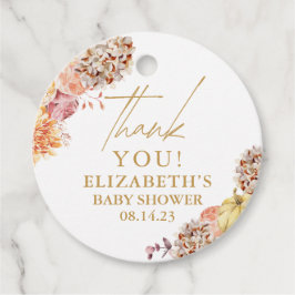 リトルカボチャ秋フローラベビーシャワー フェイバータグ