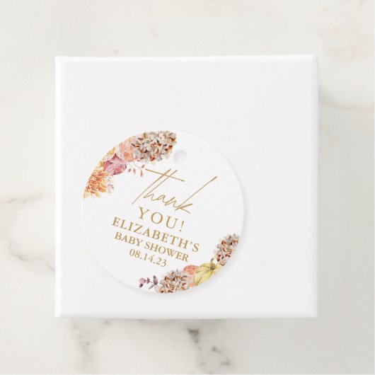 リトルカボチャ秋フローラベビーシャワー フェイバータグ (インサイチュ)