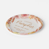 リトルカボチャ秋フローラベビーシャワー ペーパープレート (アングル)