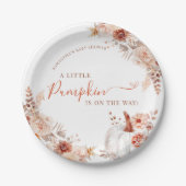 リトルカボチャ秋フローラベビーシャワー ペーパープレート (正面)