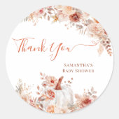 リトルカボチャ秋フローラベビーシャワー ラウンドシール (正面)