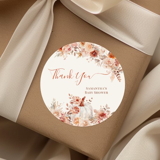 リトルカボチャ秋フローラベビーシャワー ラウンドシール