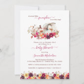 リトルカボチャ秋フローラベビーシャワー 招待状 (正面)