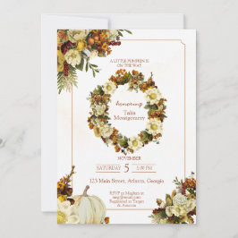 リトルカボチャ秋フローラベビーシャワー 招待状