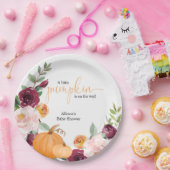 リトルカボチャ秋フローラ女の子ベビーシャワー ペーパープレート (パーティー)