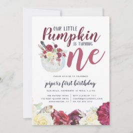 リトルカボチャ秋フローラ最初の誕生日パーティー 招待状