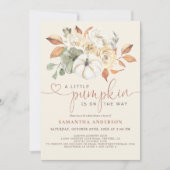 リトルカボチャ秋フローラ水カラーベビーシャワー 招待状 (正面)