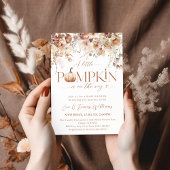 リトルカボチャ秋フローラ素朴ベビーシャワー 招待状