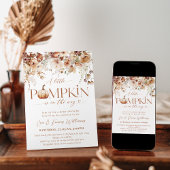 リトルカボチャ秋フローラ素朴ベビーシャワー 招待状