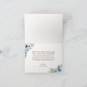 リトルカボチャ秋ブルーフローラボーイベビーシャワー サンキューカード (内部)