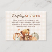 リトルカボチャ秋ベビシャワーディスプレイシャワー エンクロージャーカード (正面)