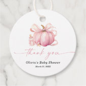 リトルカボチャ秋ベビーシャワーありがとう フェイバータグ (正面)