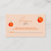 リトルカボチャ秋ベビーシャワーおむつラッフル エンクロージャーカード (正面)