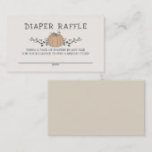 リトルカボチャ秋ベビーシャワーおむつラッフル エンクロージャーカード (正面/裏面)
