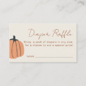 リトルカボチャ秋ベビーシャワーおむつラッフル エンクロージャーカード (正面)