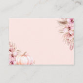 リトルカボチャ秋ベビーシャワーおむつラッフル エンクロージャーカード (裏面)