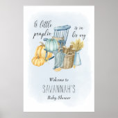 リトルカボチャ秋ベビーシャワーウェルカムサイン ポスター (正面)