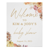 リトルカボチャ秋ベビーシャワーウェルカムサイン ポスター (正面)