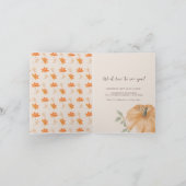リトルカボチャ秋ベビーシャワーオレンジ招待状 案内状 (内部)