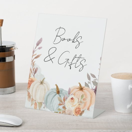 リトルカボチャ秋ベビーシャワーギフトサイン 台座サイン (インサイチュ)