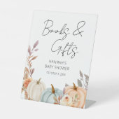 リトルカボチャ秋ベビーシャワーギフトサイン 台座サイン (正面)