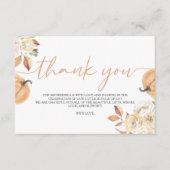 リトルカボチャ秋ベビーシャワーサンキューカード エンクロージャーカード (正面)