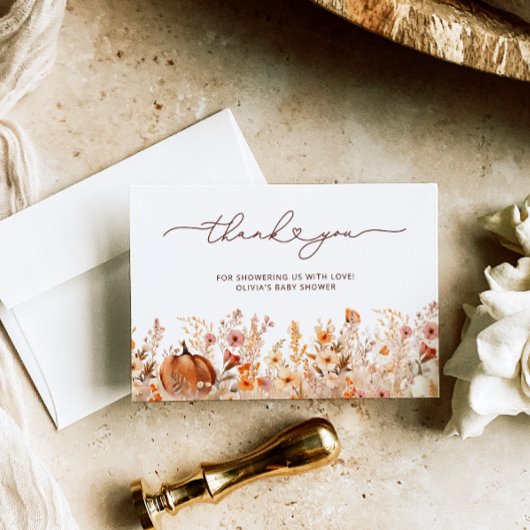 リトルカボチャ秋ベビーシャワーサンキューカード カード