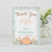 リトルカボチャ秋ベビーシャワーサンキューカード サンキューカード (スタンド正面)