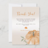 リトルカボチャ秋ベビーシャワーサンキューカード 招待状 (正面)