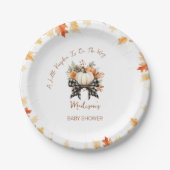 リトルカボチャ秋ベビーシャワーフローラ&プレイド ペーパープレート (正面)