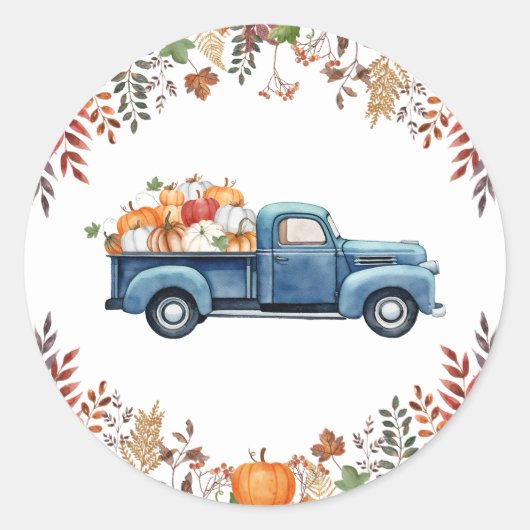 リトルカボチャ秋ベビーシャワーラベルシール ラウンドシール (正面)