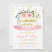 リトルカボチャ秋ベビーシャワー招待状ガール 招待状 (正面)