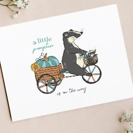 リトルカボチャ秋ベビーシャワー招待状 ポストカード