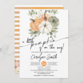 リトルカボチャ秋ベビーシャワー招待状 招待状 (正面/裏面)