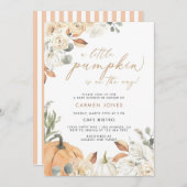 リトルカボチャ秋ベビーシャワー招待状 招待状 (正面/裏面)