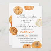 リトルカボチャ秋ベビーシャワー招待状 招待状 (正面/裏面)