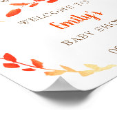 リトルカボチャ秋ベビーシャワー歓迎サインかわいい ポスター (角)