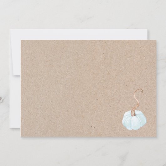 リトルカボチャ秋ベビーシャワー男女兼用 招待状 (裏面)