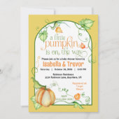 リトルカボチャ秋ベビーシャワー男女兼用 招待状 (正面)