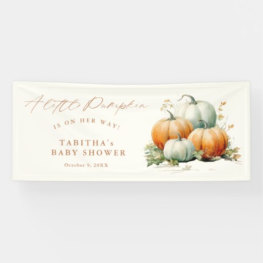 リトルカボチャ秋ベビーシャワー男女兼用 横断幕 (横)