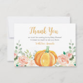 リトルカボチャ秋ベビーシャワー サンキューカード (正面)