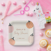 リトルカボチャ秋ベビーシャワー ペーパープレート (パーティー)