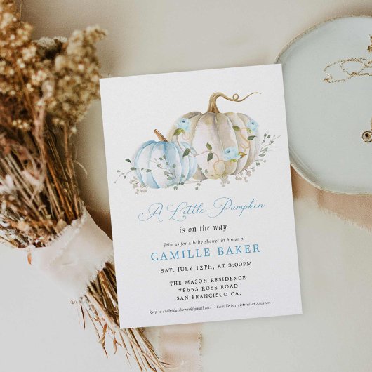 リトルカボチャ秋ボーイベビーシャワー招待状 招待状