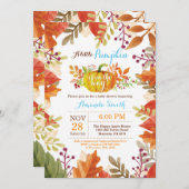 リトルカボチャ秋ボーイベビーシャワー招待状 招待状 (正面/裏面)